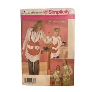 Simplicity 4344 Apron Uncut Sewing Pattern - Size A - All Sizes.